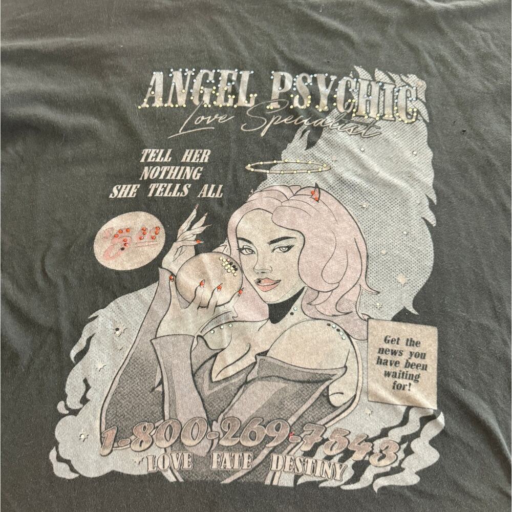 Boys Lie 'Angel Psychic' Rhinestone Oversized Graphic Tee - Picture 3 of 10